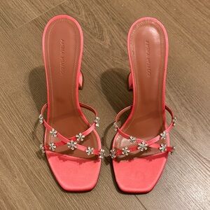 Amina Muaddi Lily Slipper Coral